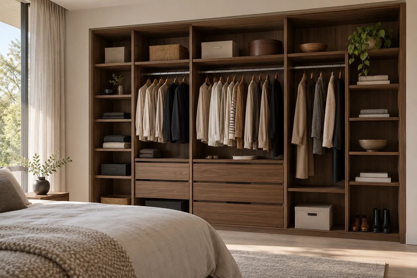 Fitted reach-in wardrobe design inspiration
