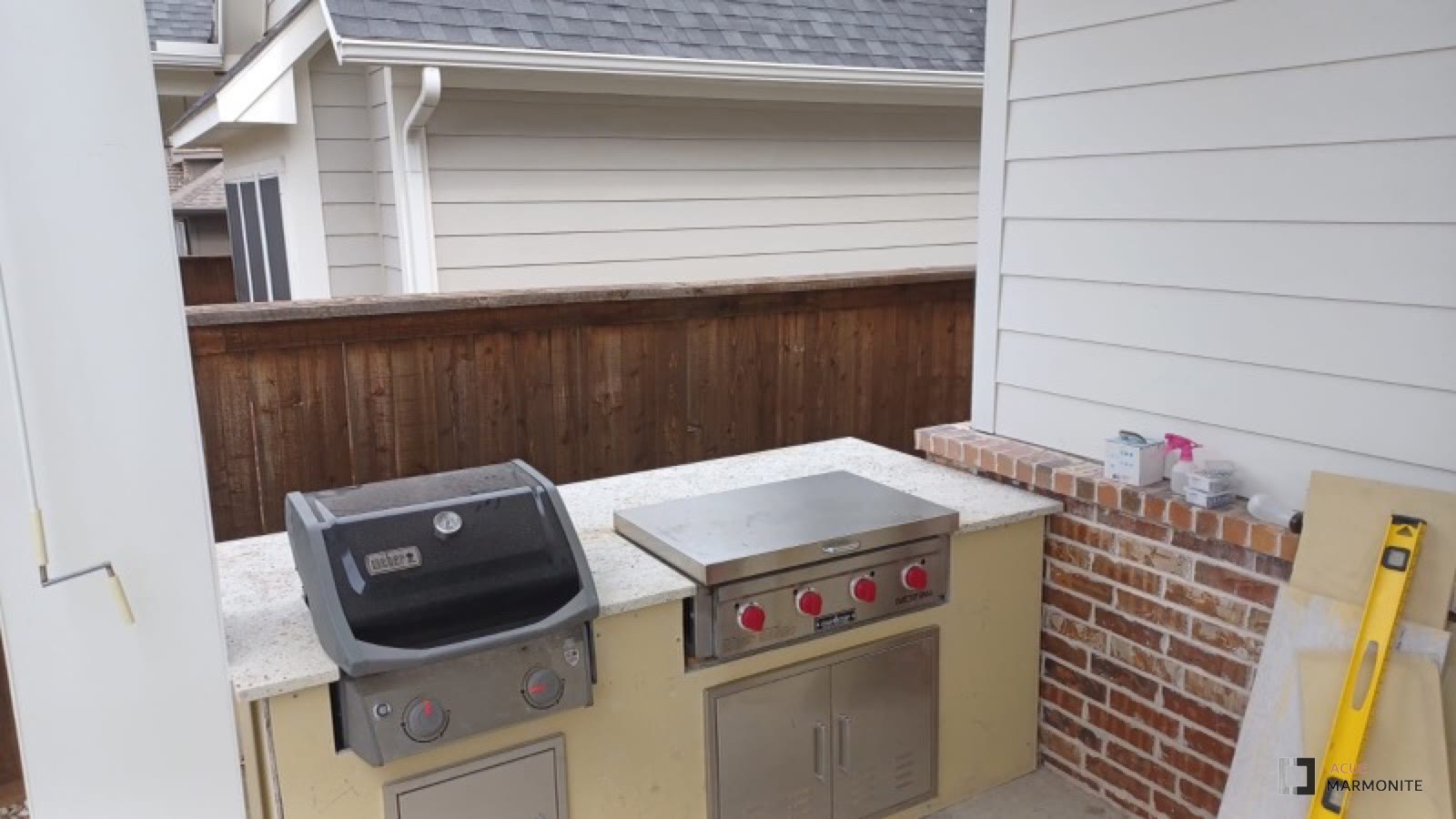 Granite outdoor kitchen countertop, installed by Acue Marmonite